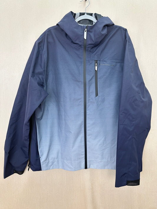 PORSCHE navy blue Ombre Turbo Collection Unisex Rain Jacket - US XXL