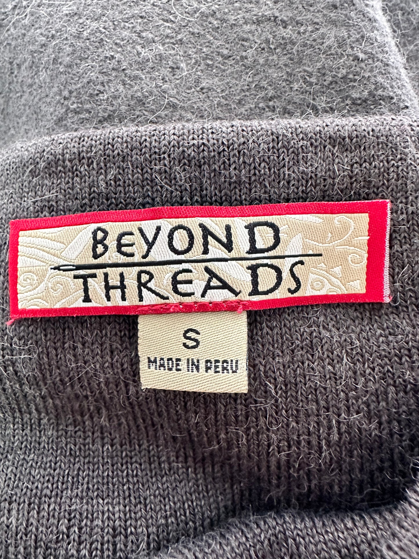 BEYOND THREADS brown Felted Alpaca Wool A-Line Midi Skirt - S