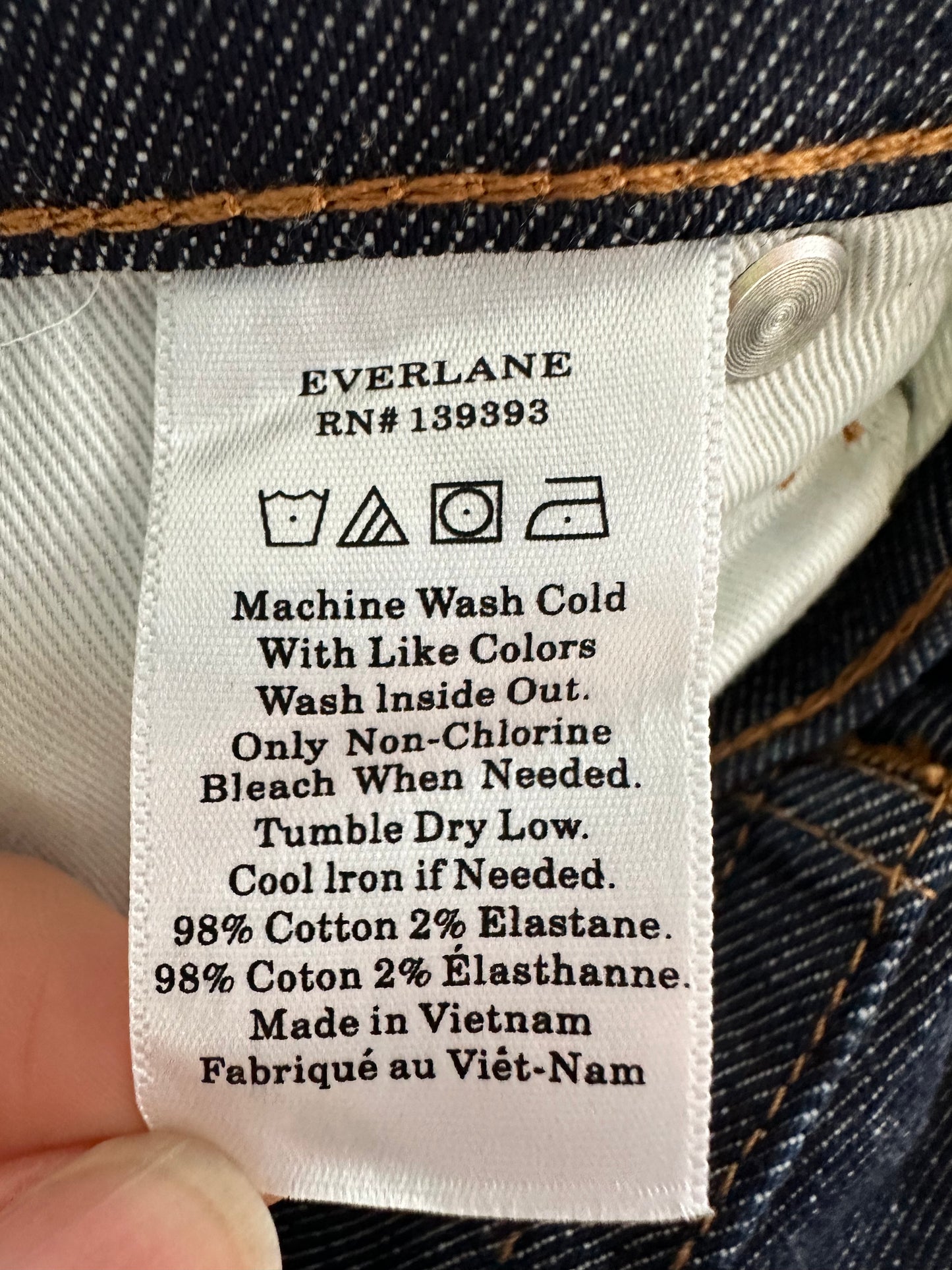 NWT - EVERLANE deep indigo Mid Rise Skinny Ankle Jeans - 28