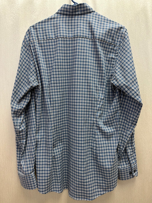 ETON blue Plaid Fine Twill Contemporary Fit Shirt - M | 39 15 1/2