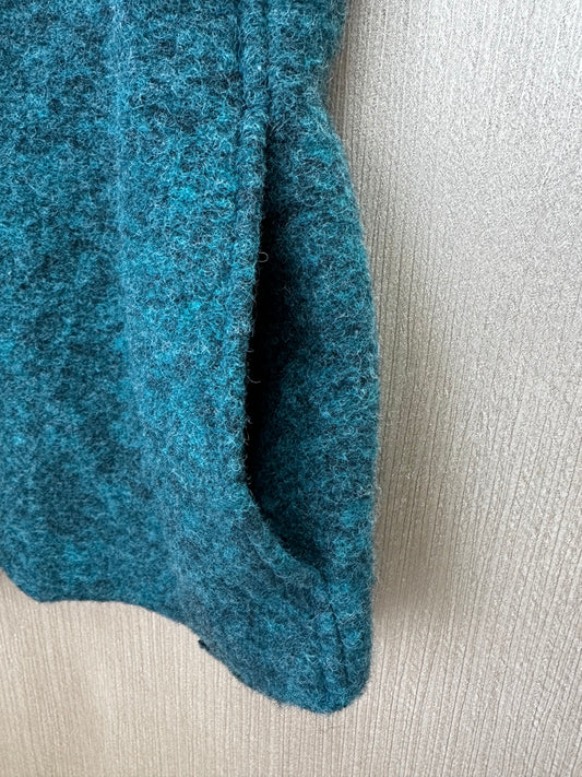 NWT - CUT LOOSE teal blue Wool Blend Cut Lapel Vest - L