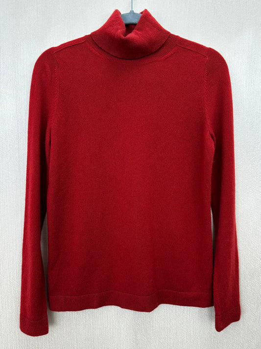 LAFAYETTE 148 brick red 100% Cashmere Turtleneck Sweater - S