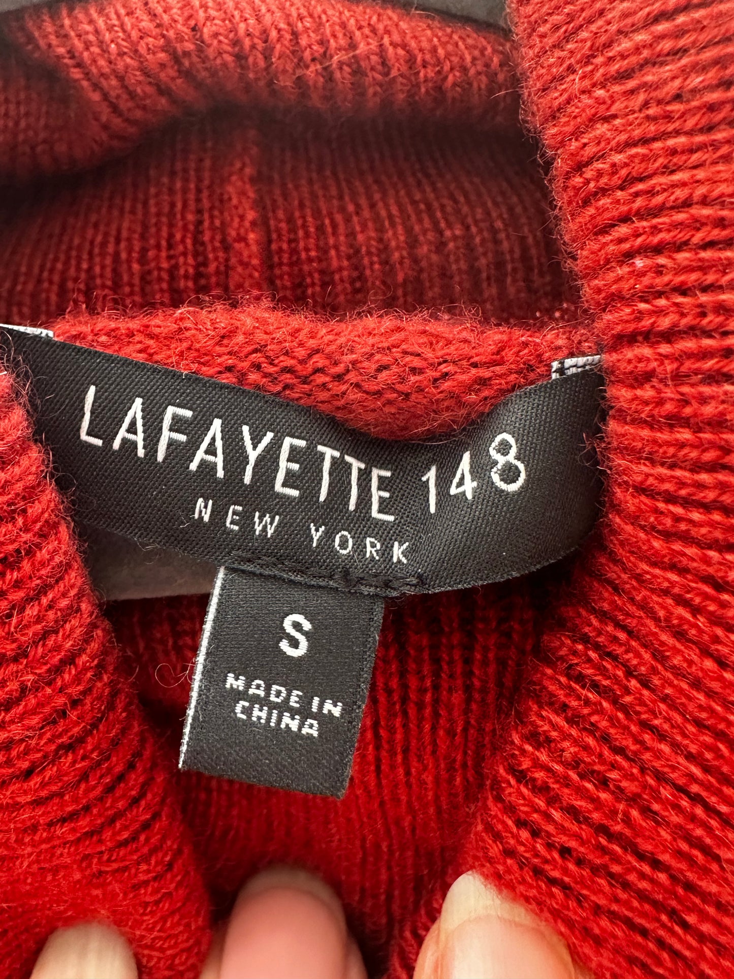 LAFAYETTE 148 brick red 100% Cashmere Turtleneck Sweater - S