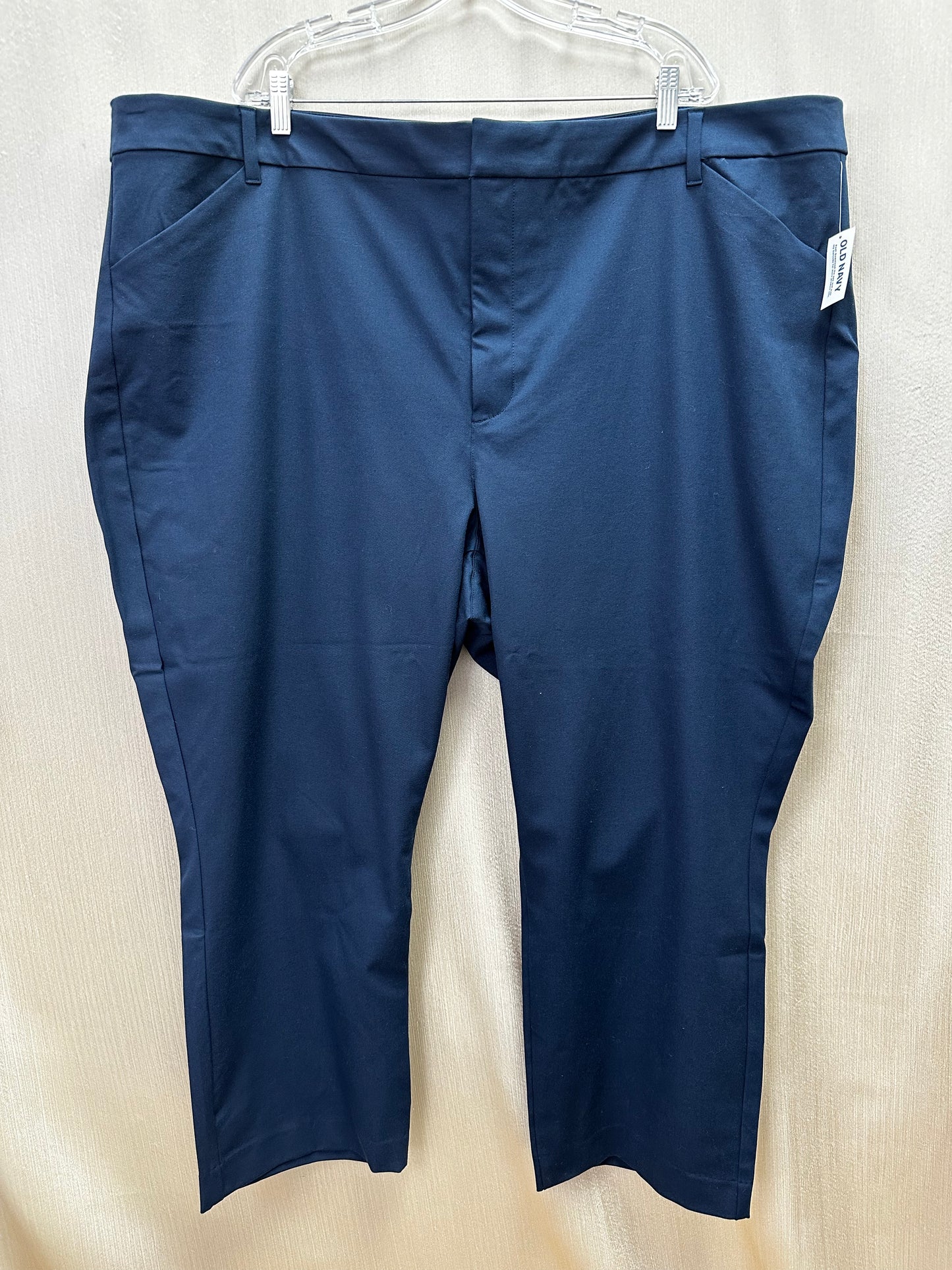 NWT - OLD NAVY navy blue Pixie High Rise Never Fade 27" Inseam Pants - 30 | 4X