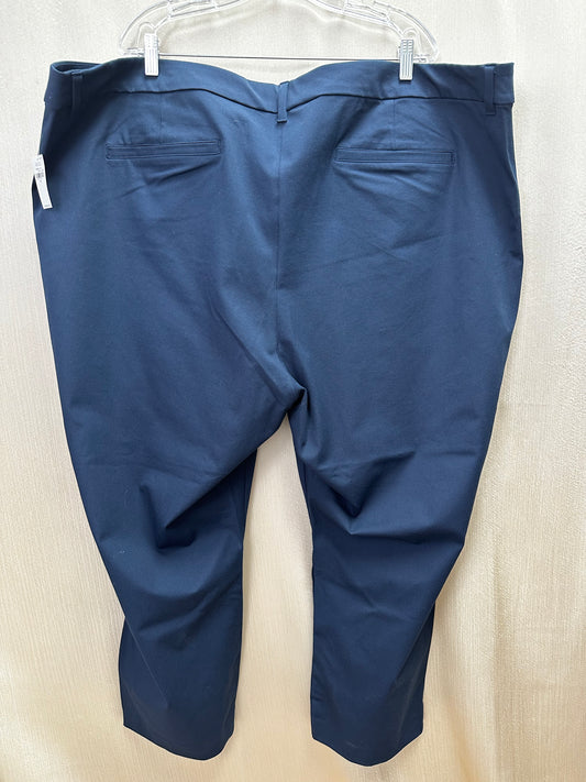 NWT - OLD NAVY navy blue Pixie High Rise Never Fade 27" Inseam Pants - 30 | 4X