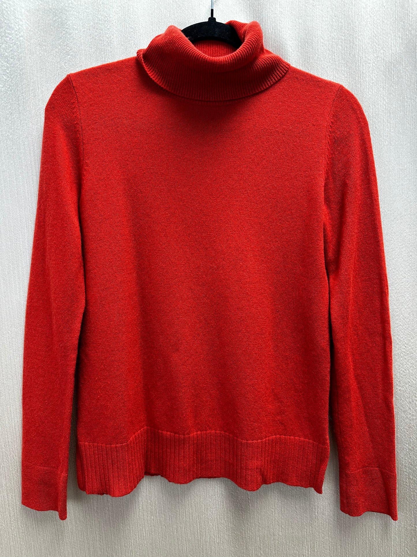 NEIMAN MARCUS red orange Cashmere Turtleneck Long Sleeve Sweater - S