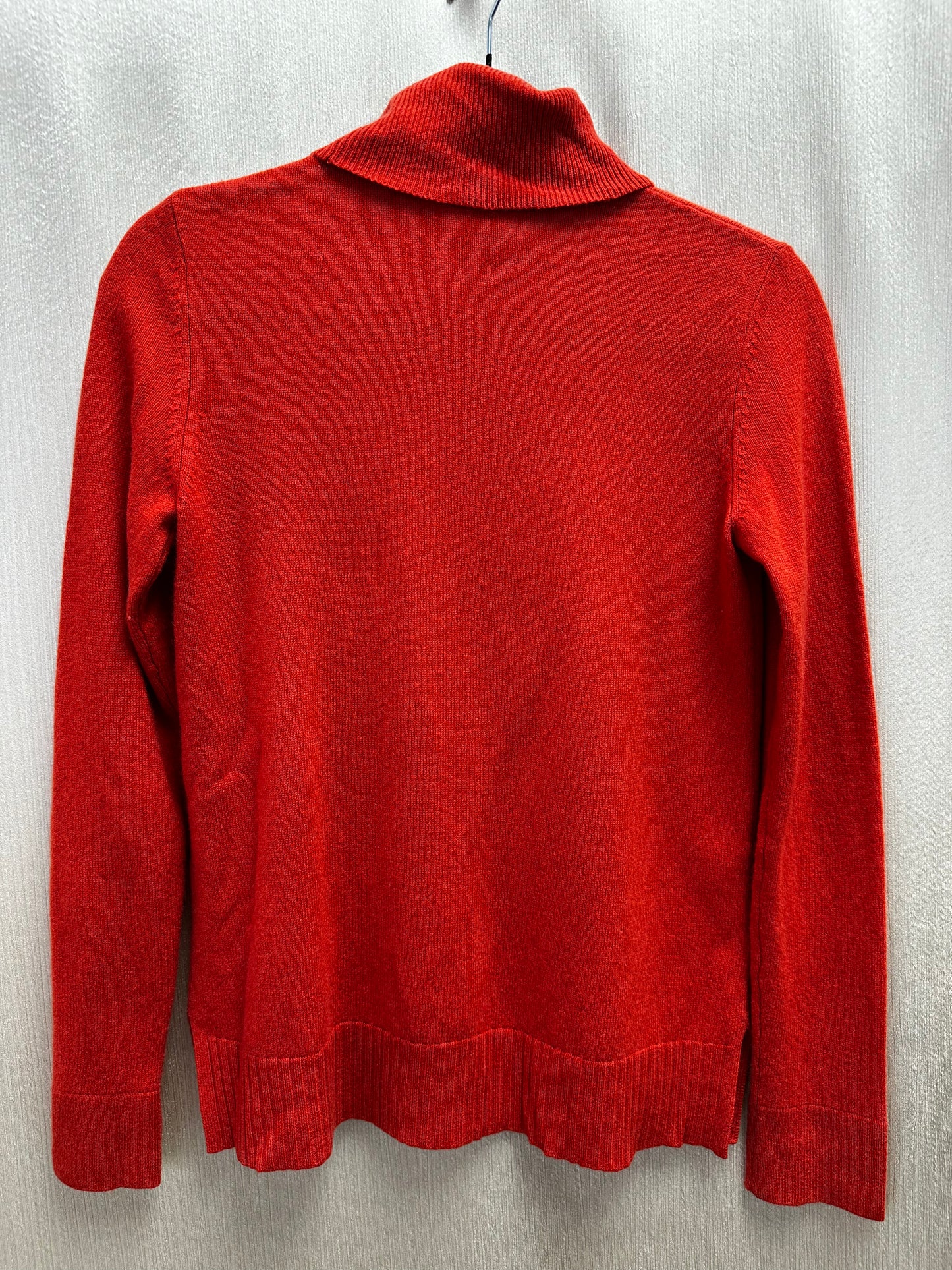 NEIMAN MARCUS red orange Cashmere Turtleneck Long Sleeve Sweater - S