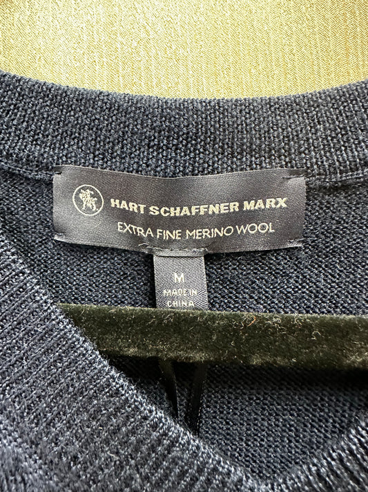 NWT - HART SCHAFFNER MARX navy Extra Fine Merino Wool Lightweight Sweater - M