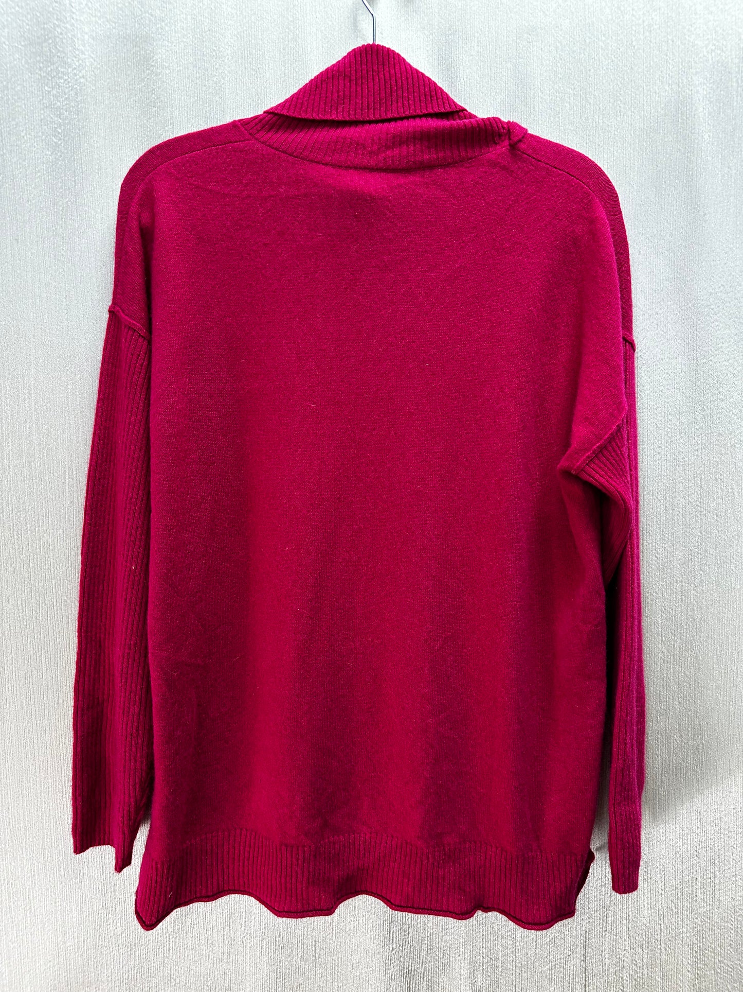 SUNDANCE berry pink 100% Cashmere Envelope Neck Sweater - L
