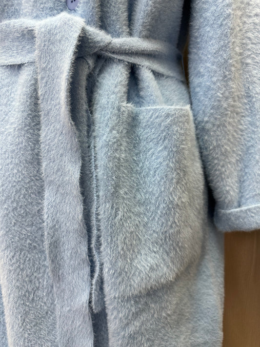NWT - ETCETERA light blue Blizzard Brushed Yarn Sweater Coat - S