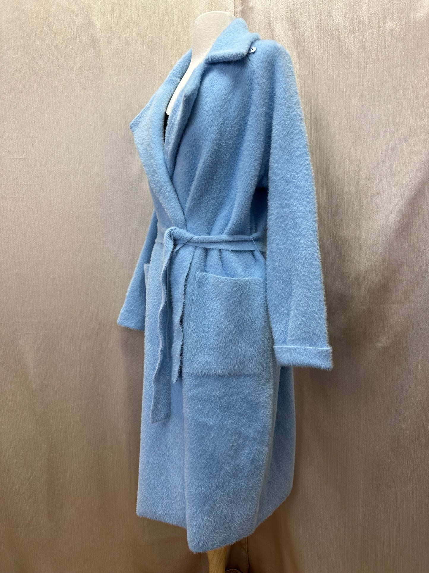 NWT - ETCETERA light blue Blizzard Brushed Yarn Sweater Coat - S