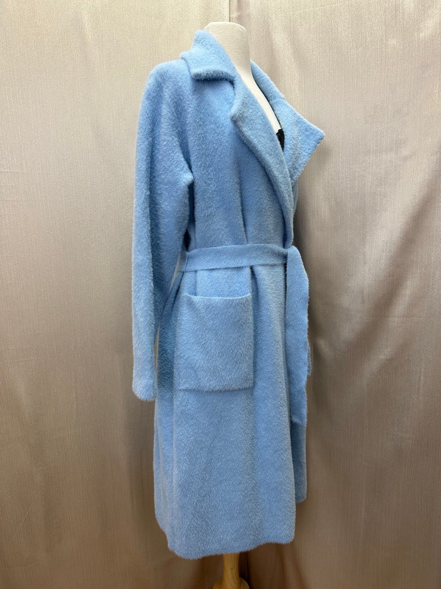 NWT - ETCETERA light blue Blizzard Brushed Yarn Sweater Coat - S