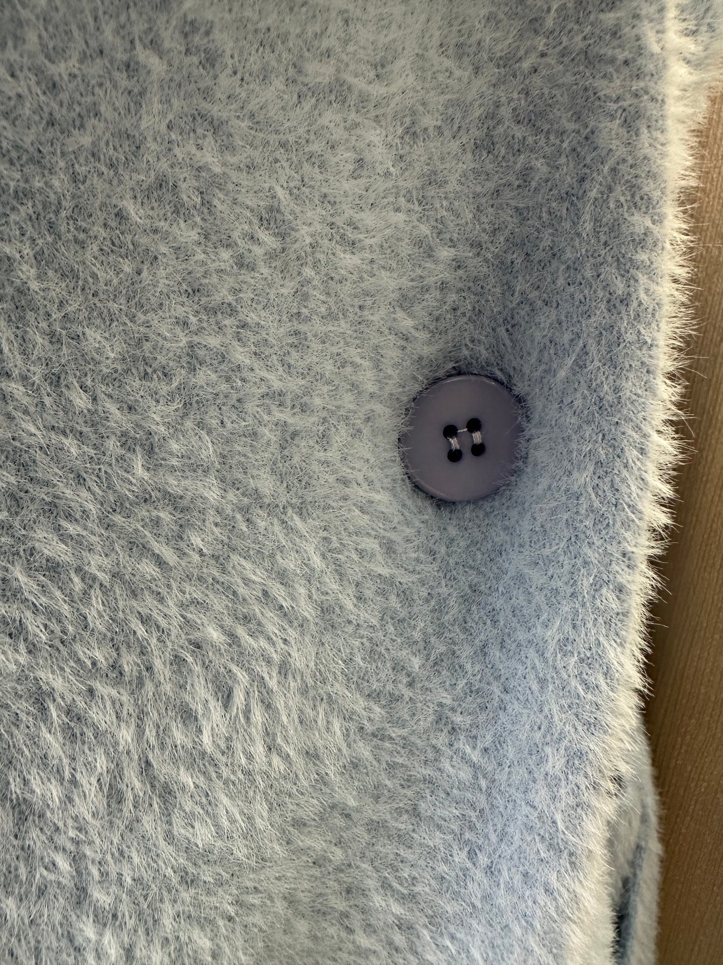 NWT - ETCETERA light blue Blizzard Brushed Yarn Sweater Coat - S