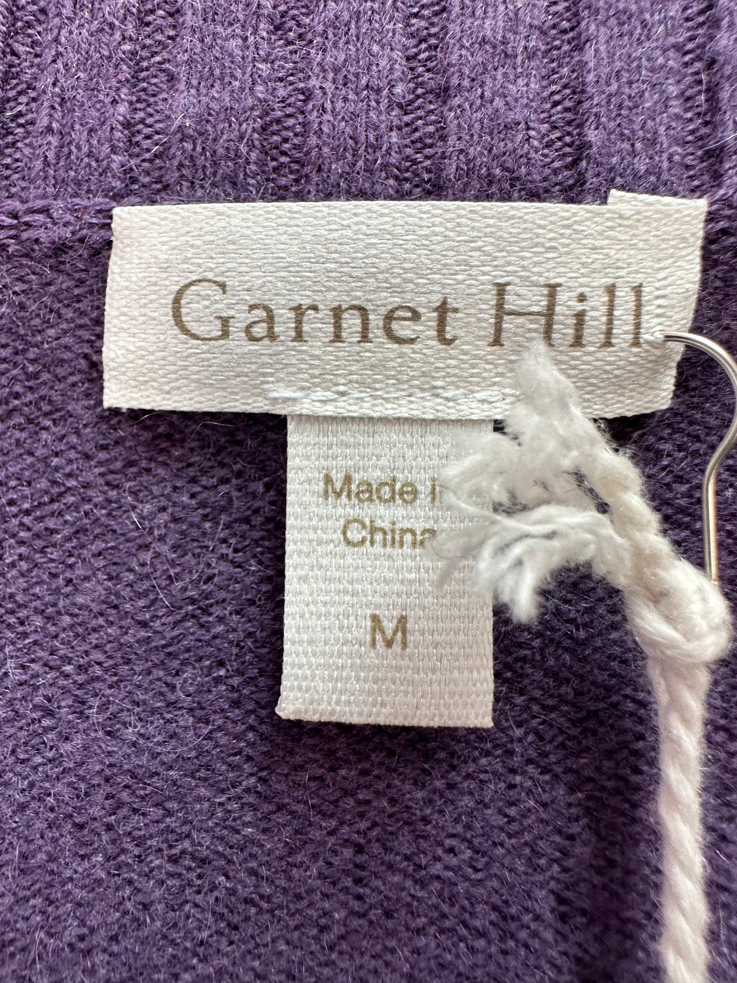 NWT - GARNET HILL purple Recycled Cashmere Drop Shoulder V-Neck Sweater - M