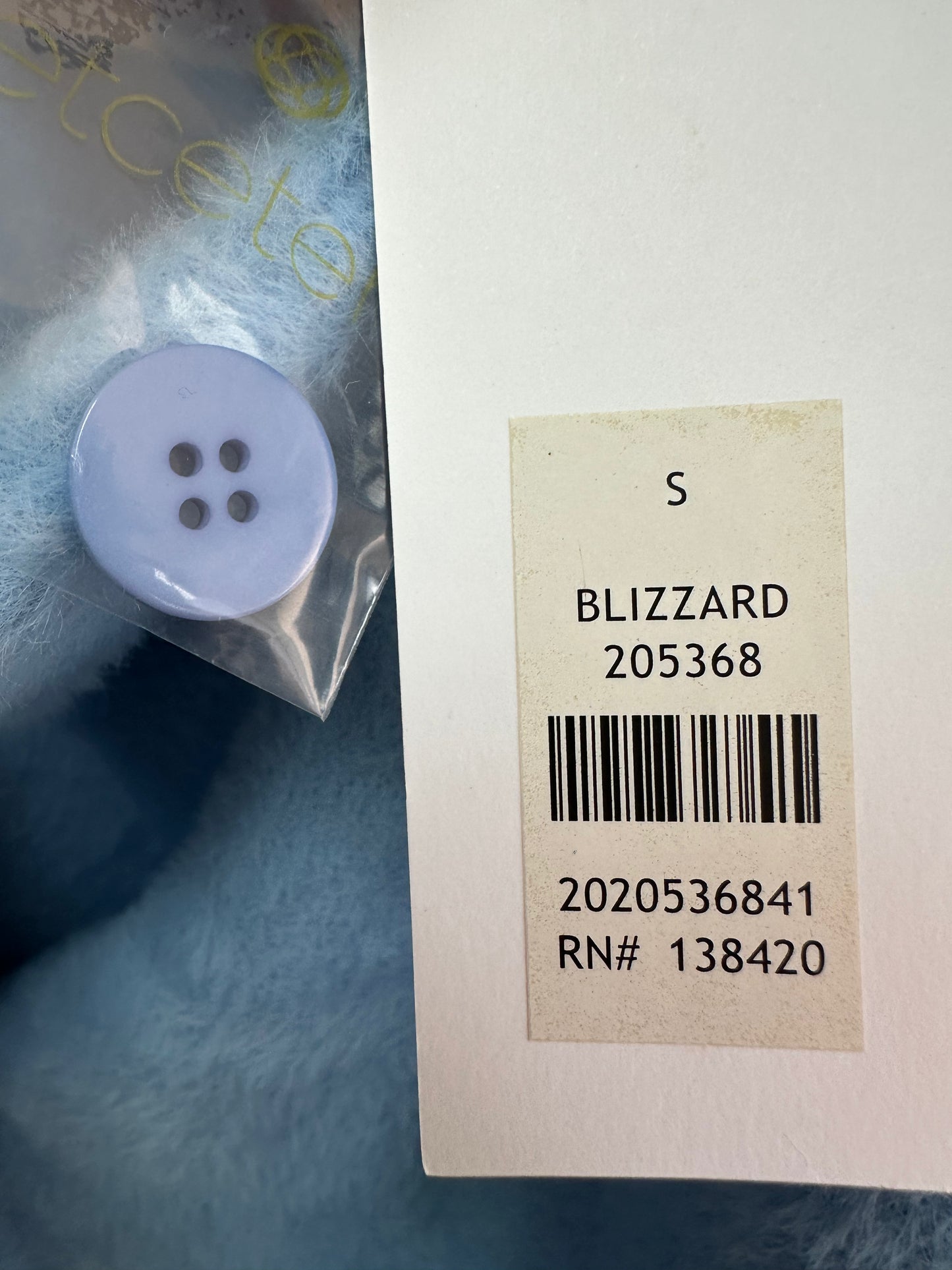 NWT - ETCETERA light blue Blizzard Brushed Yarn Sweater Coat - S