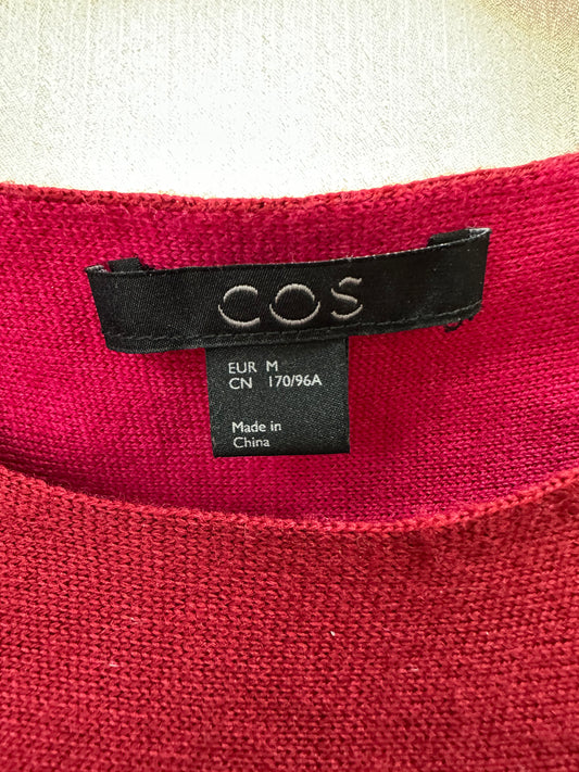 COS deep red Wool Blend 3/4 Sleeve Sweater - EUR M