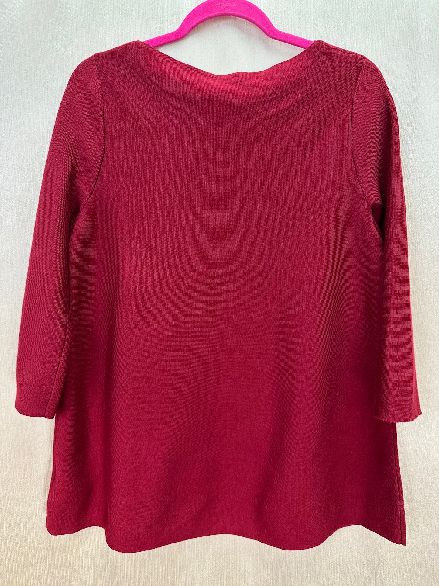 COS deep red Wool Blend 3/4 Sleeve Sweater - EUR M