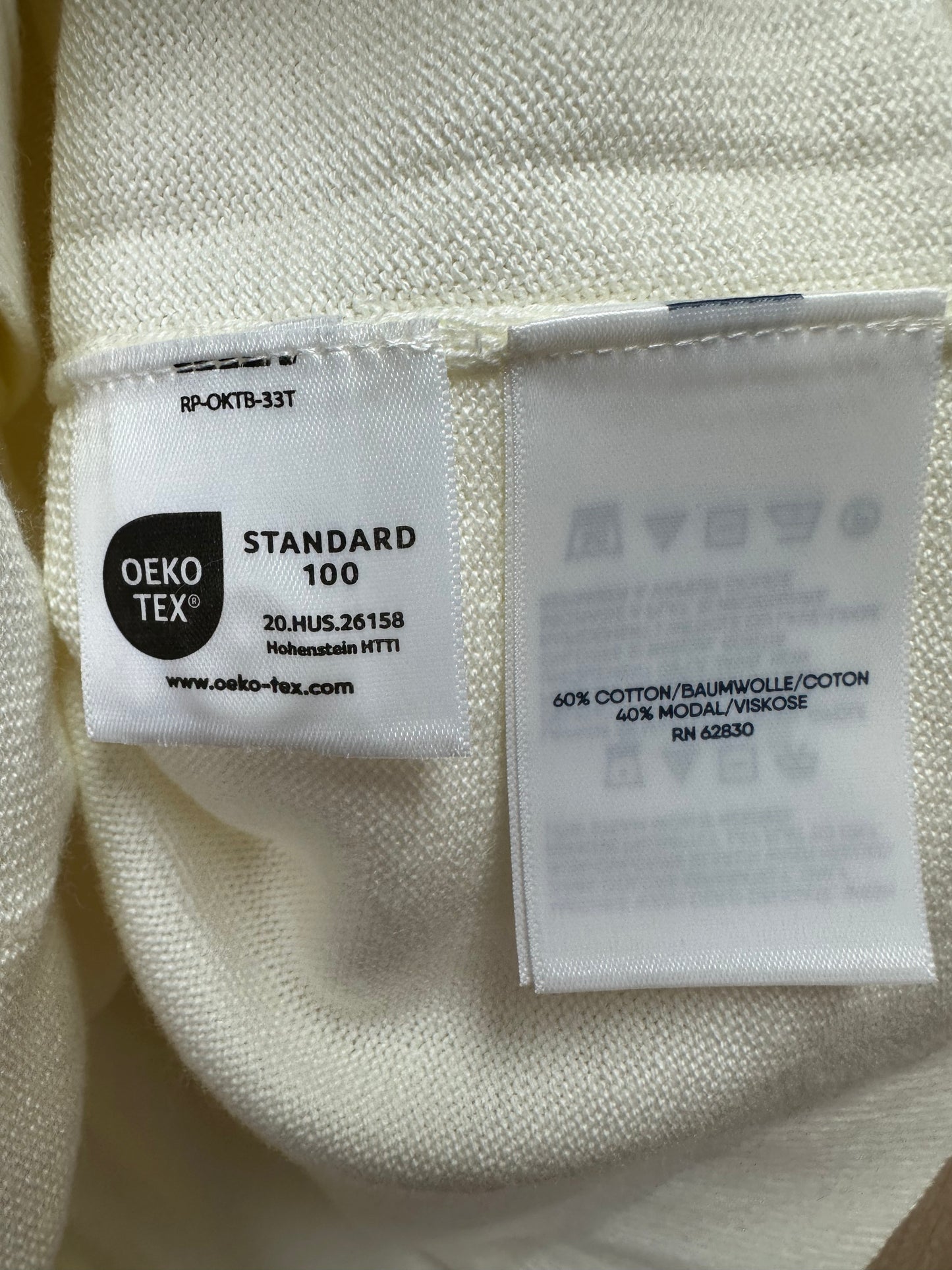 NIP - LANDS END ivory cream Cotton Modal Blend LS Button Cardigan - S | 6-8