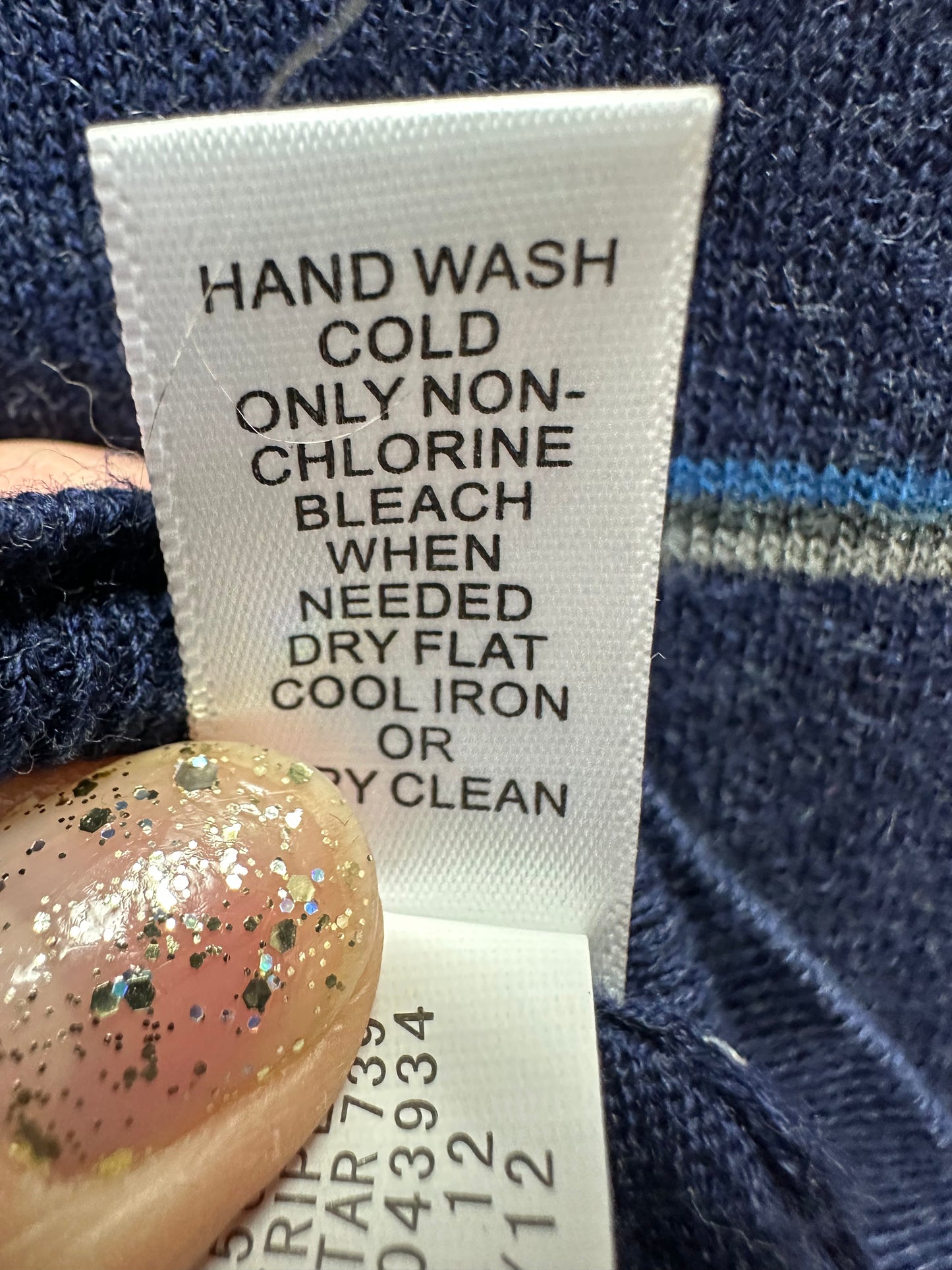 NWT - BANANA REPUBLIC navy stripe Silk Cotton Cashmere Blend Sweater - L