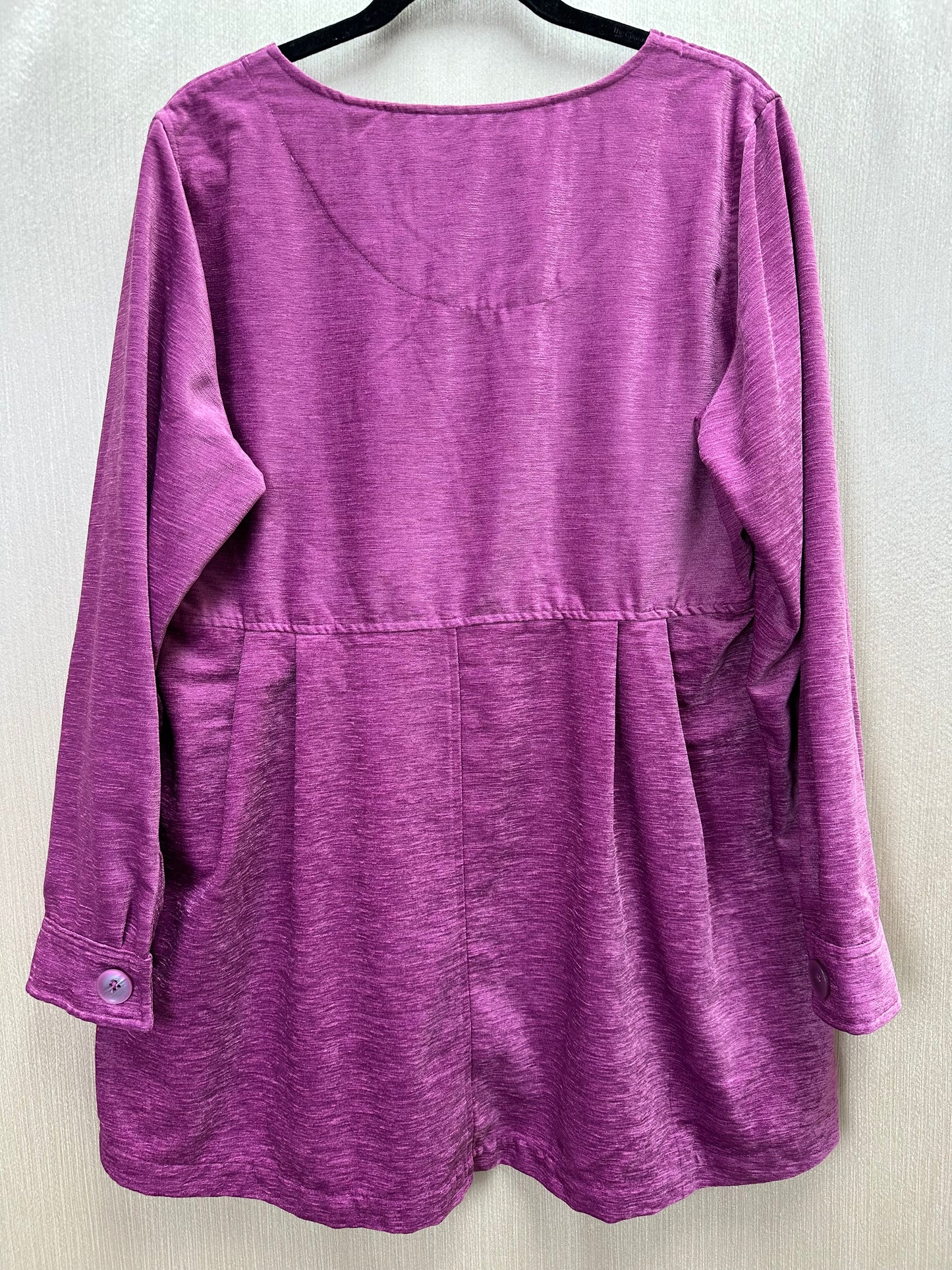 NWT - SOFT SURROUNDINGS fuchsia pink Velvet Chenille Pleated Fiona Shirt - L