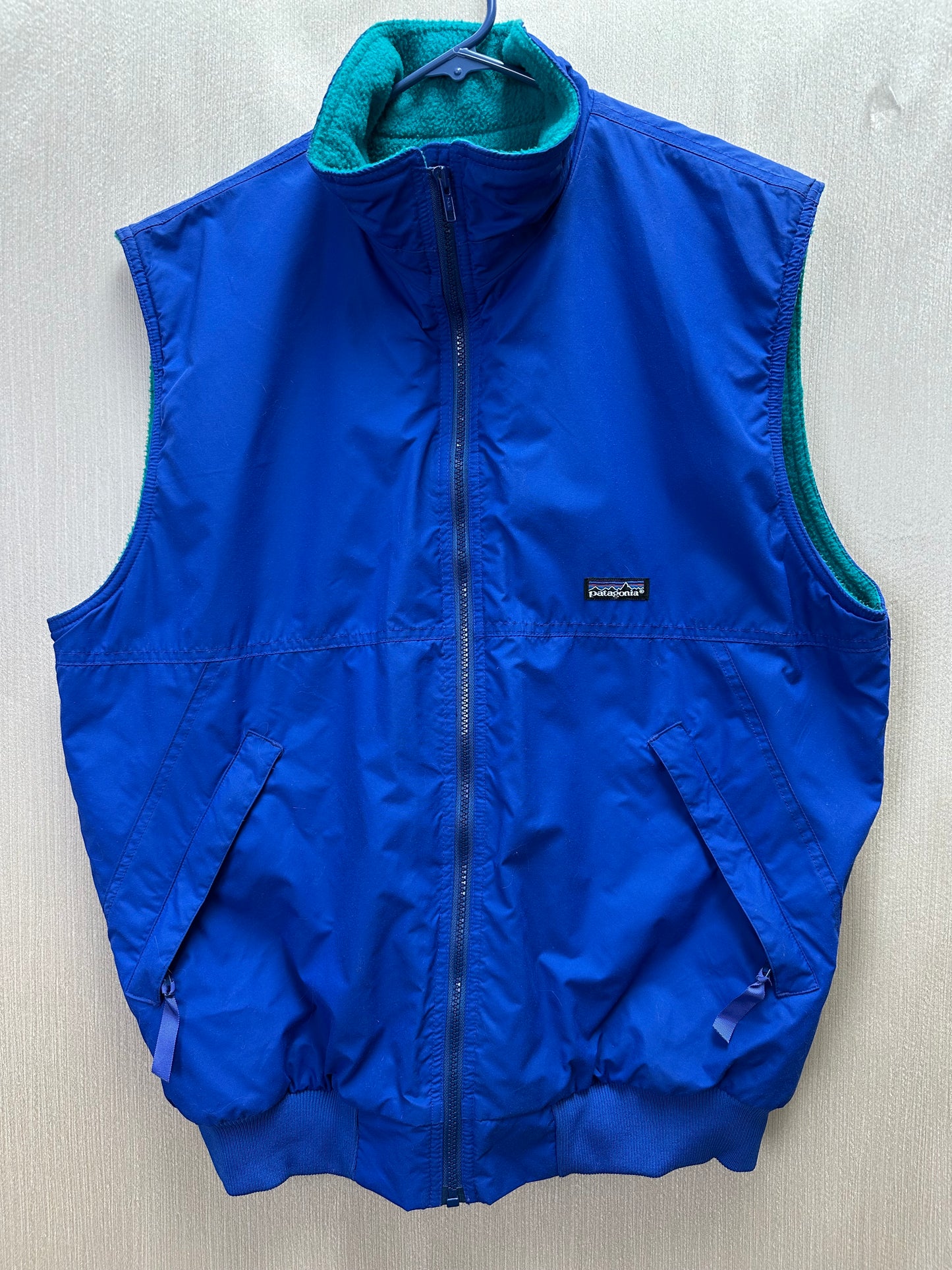 Vintage PATAGONIA blue teal Canada Made Synchilla Fleece Lined Vest - Men's L