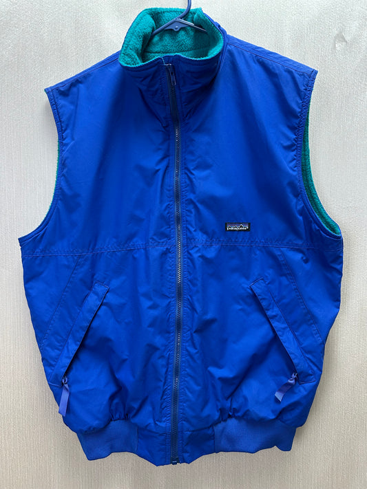 Vintage PATAGONIA blue teal Canada Made Synchilla Fleece Lined Vest - Men's L
