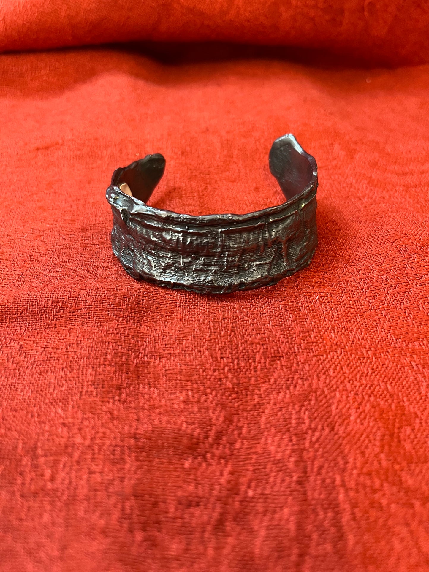 Hand Forged Metal Cuff Bracelet by M & M