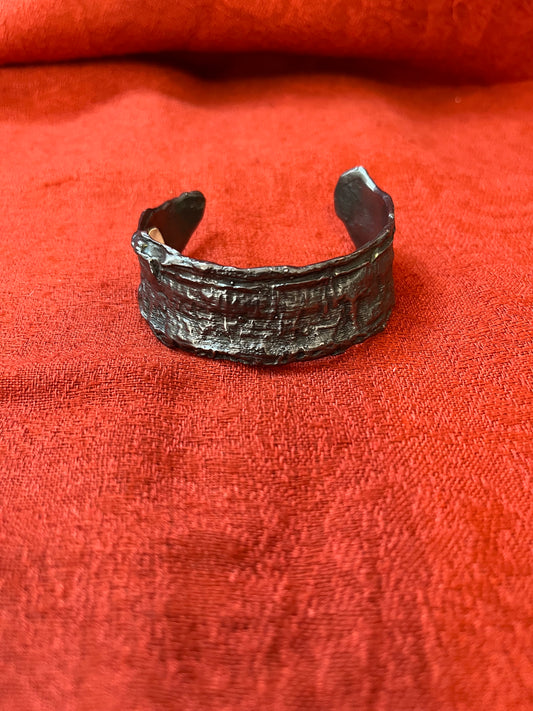 Hand Forged Metal Cuff Bracelet by M & M