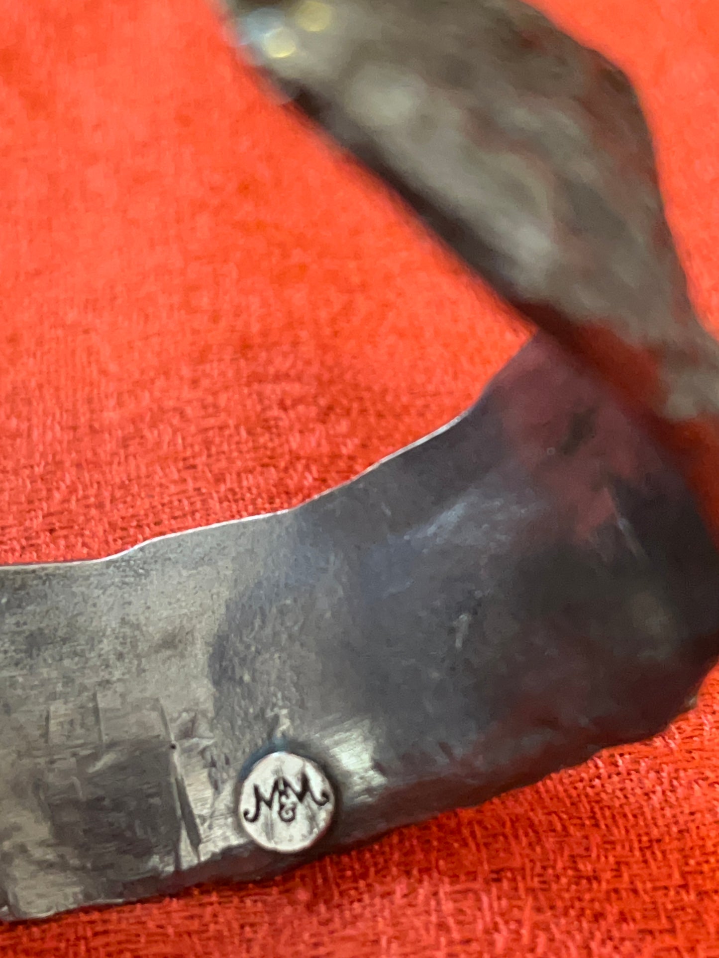 Hand Forged Metal Cuff Bracelet by M & M