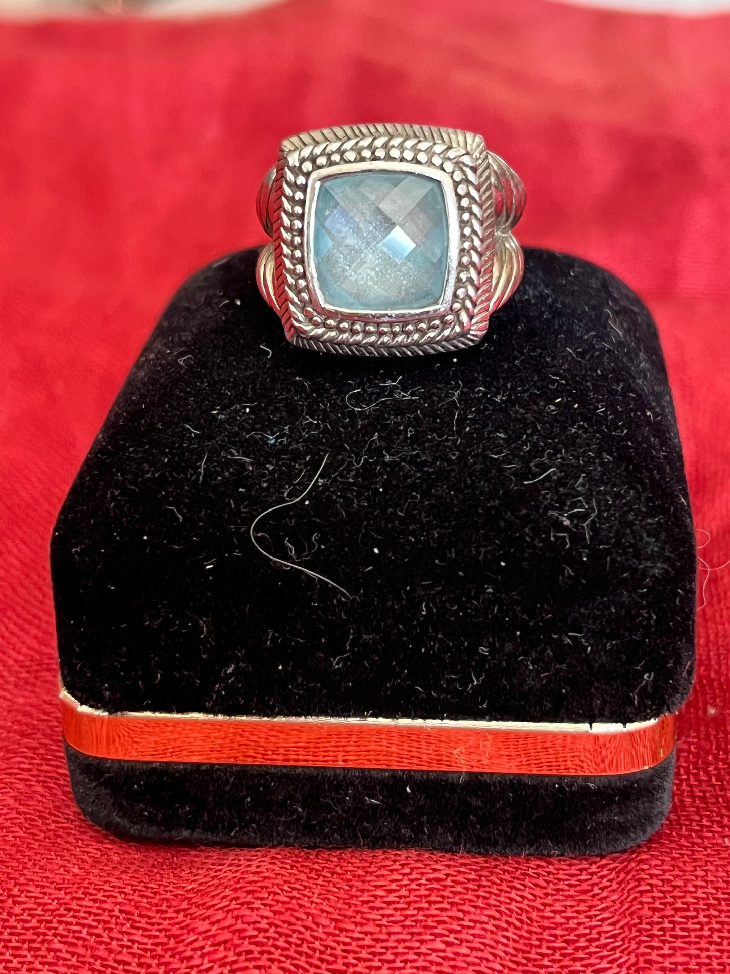 Judith Ripka Sterling Silver and Blue Topaz Ring-sz 6.5
