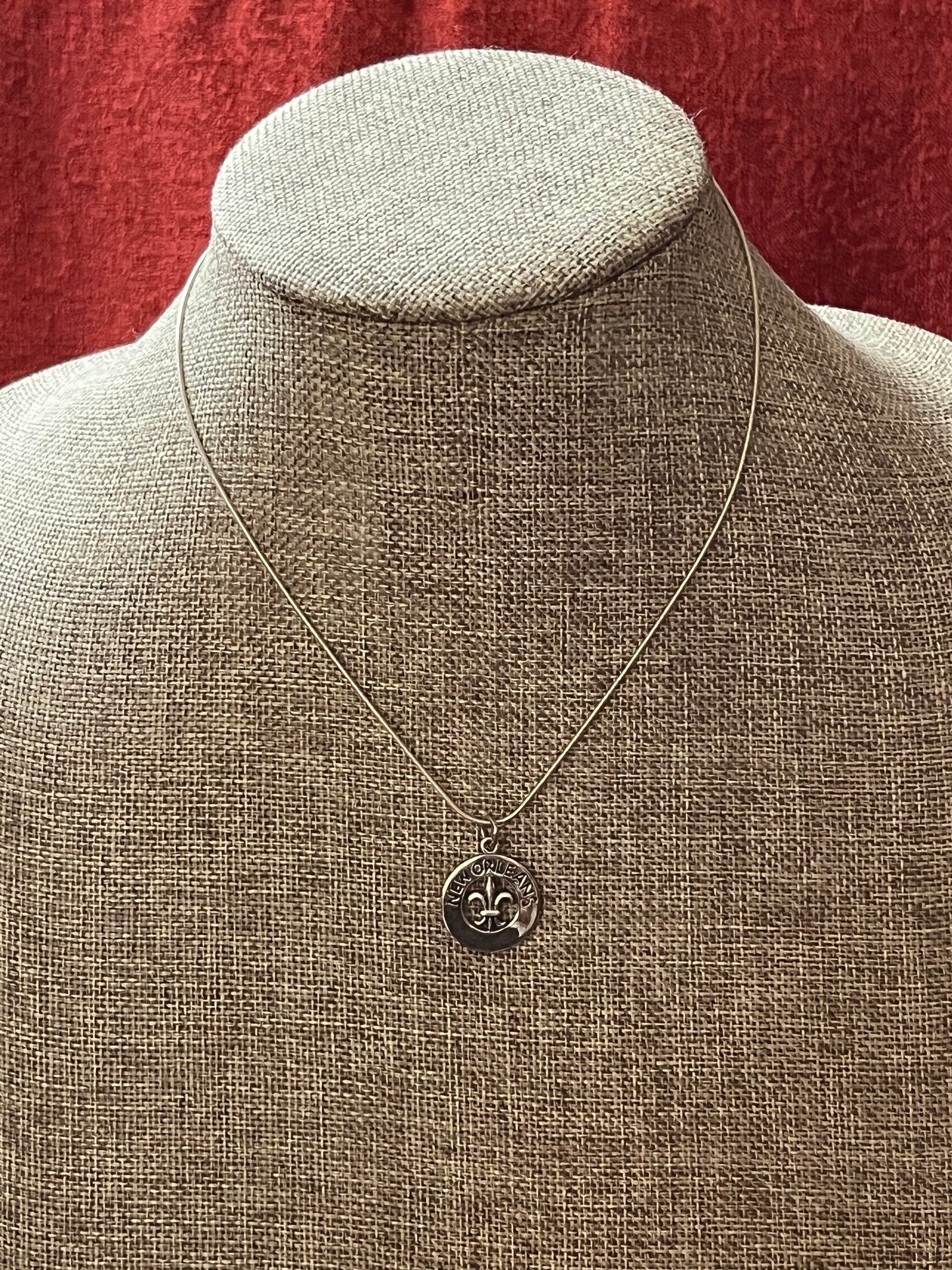 Sterling New Orleans Saints Pendant Necklace