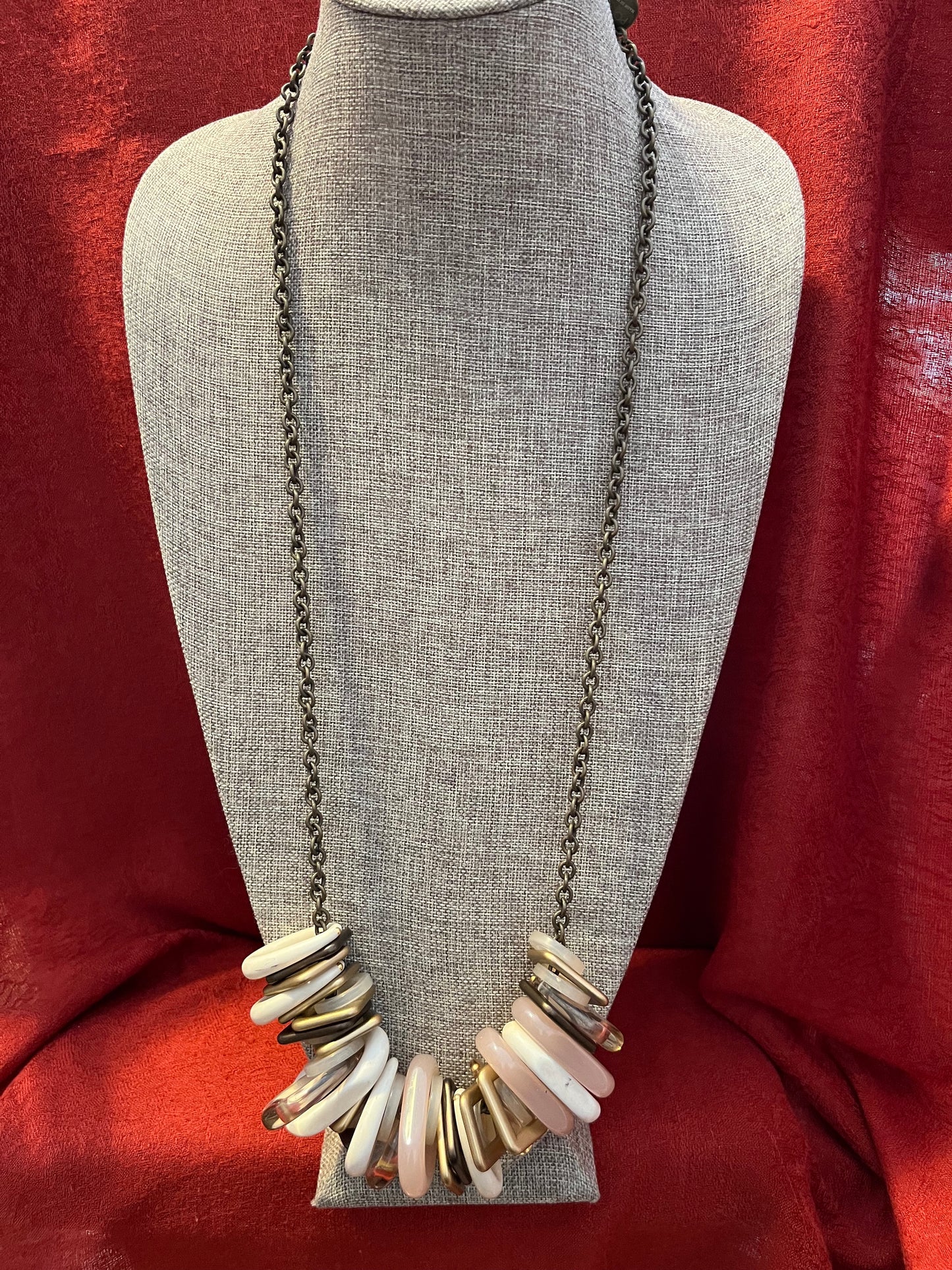 PONO Made in Italy Long Statement Necklace with Acrylic Charms