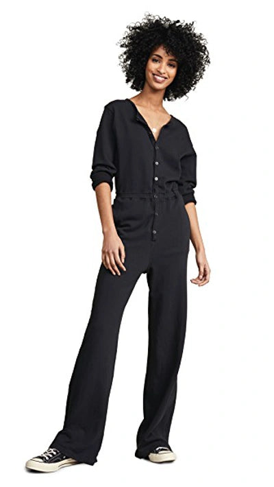 NWT - SPIRITUAL GANGSTER vintage black Long Sleeve Button Down Jumpsuit - Medium