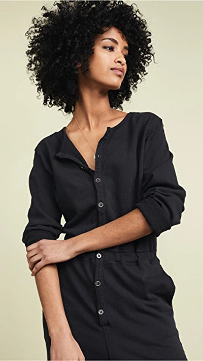 NWT - SPIRITUAL GANGSTER vintage black Long Sleeve Button Down Jumpsuit - Medium