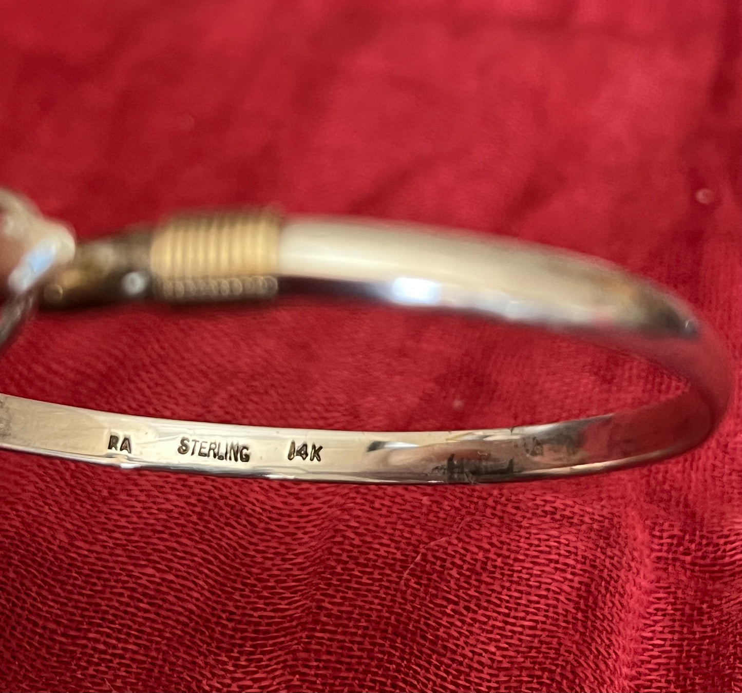 NWT Sterling and 14K Yellow Gold Bangle Bracelet