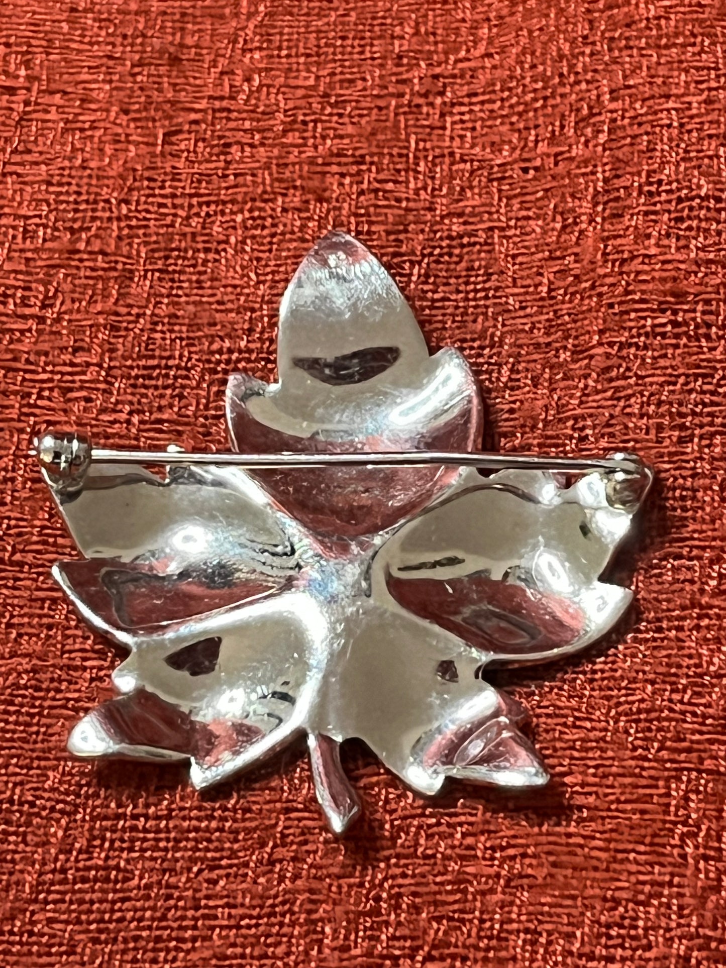 Vintage Sterling Engraved Maple Leaf Pin