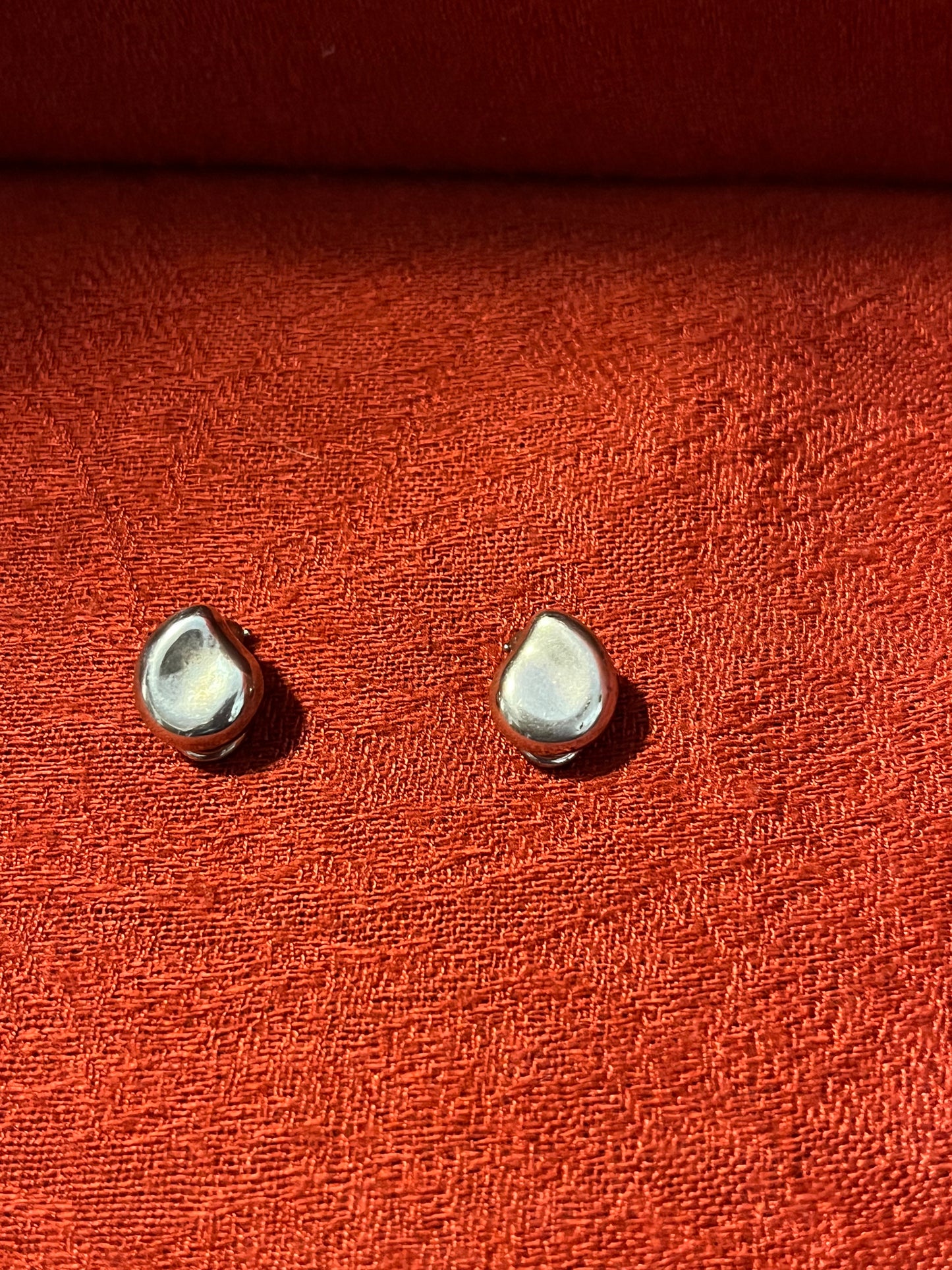 Tiffany & Co Elsa Peretti Sterling Silver "Bean" Clip On Earrings-No Box