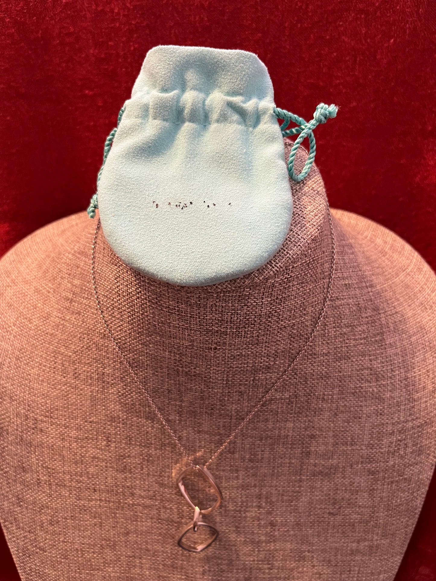 Tiffany & Co Sterling Silver Frank Gehry Triple Torque Pendant Necklace 16”-With Pouch