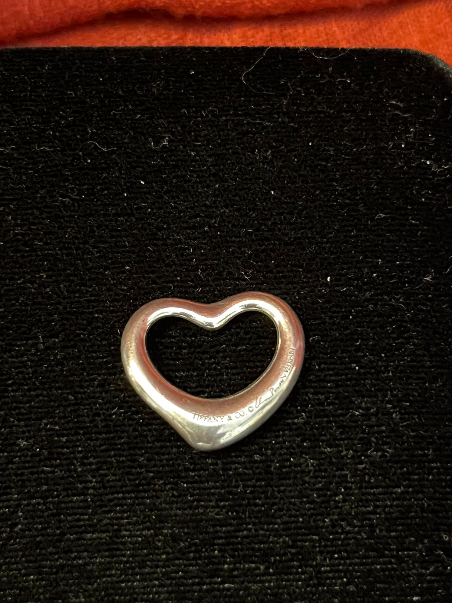 Tiffany & Co Sterling Silver Elsa Peretti Floating Heart Charm-No Box or Pouch