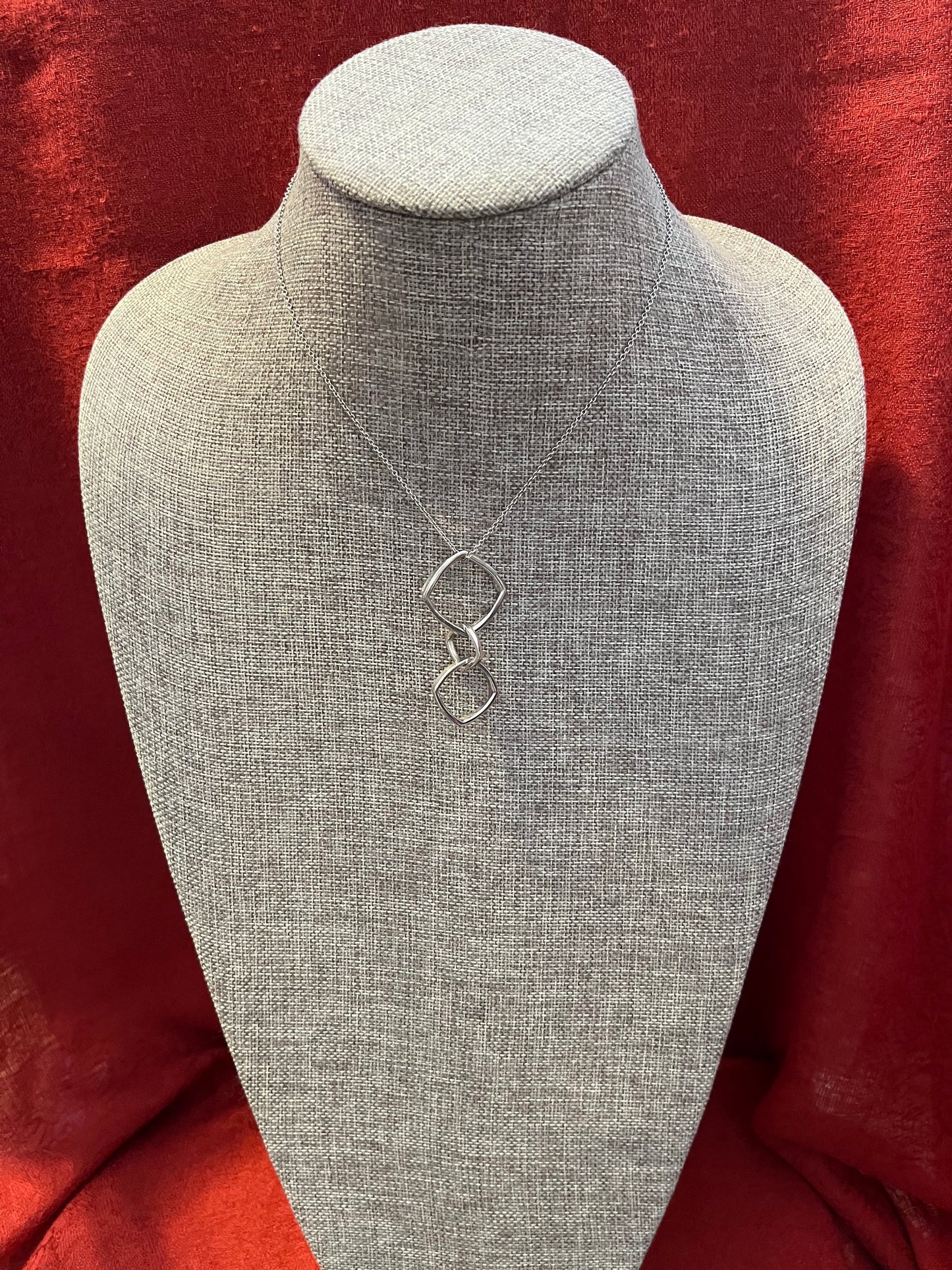 Tiffany & Co Sterling Silver Frank Gehry Triple Torque Pendant Necklace 16”-With Pouch