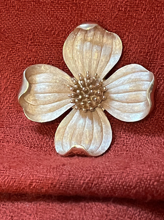 Vintage Goldtone Trifari Dogwood Brooch