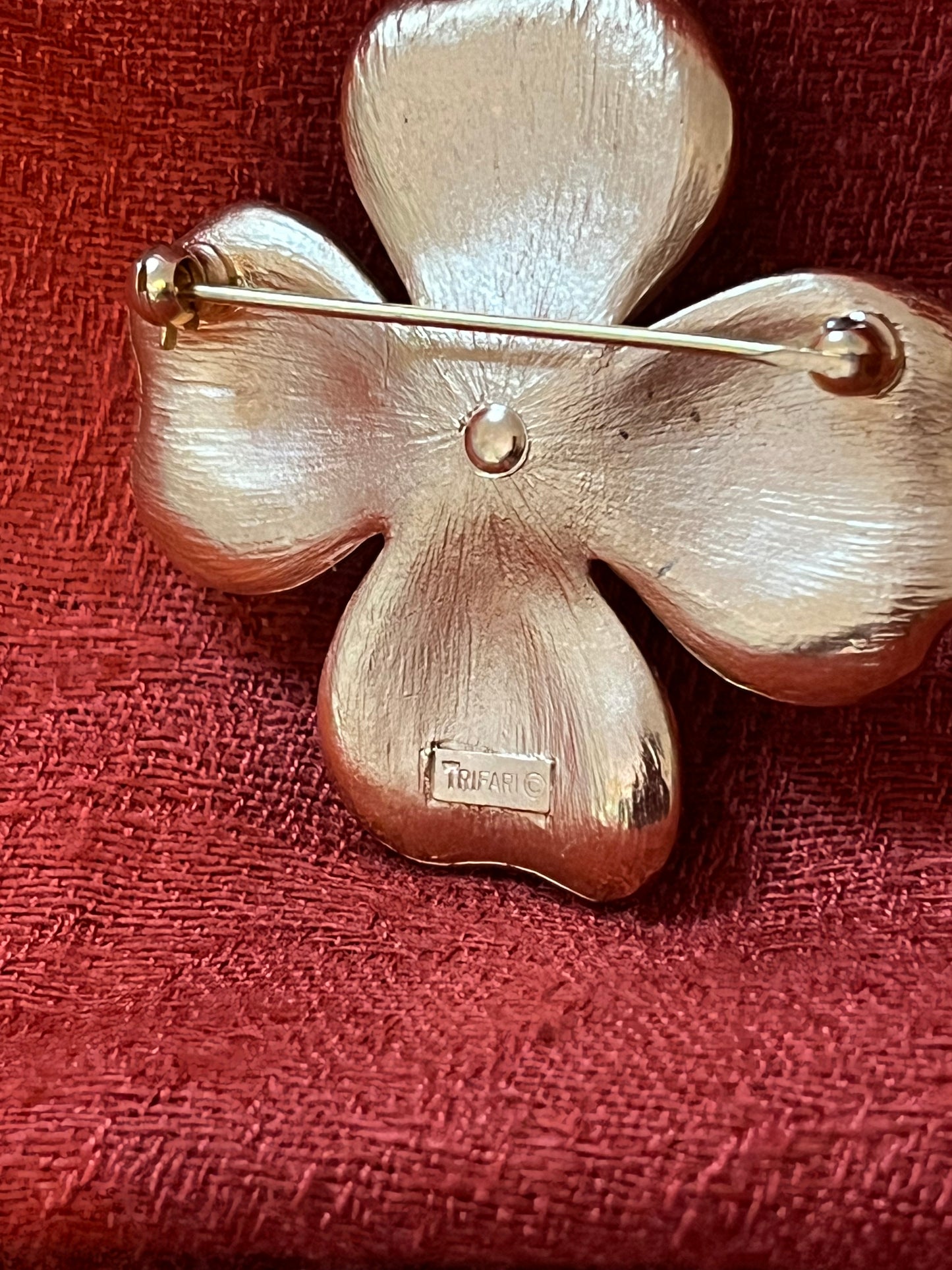 Vintage Goldtone Trifari Dogwood Brooch