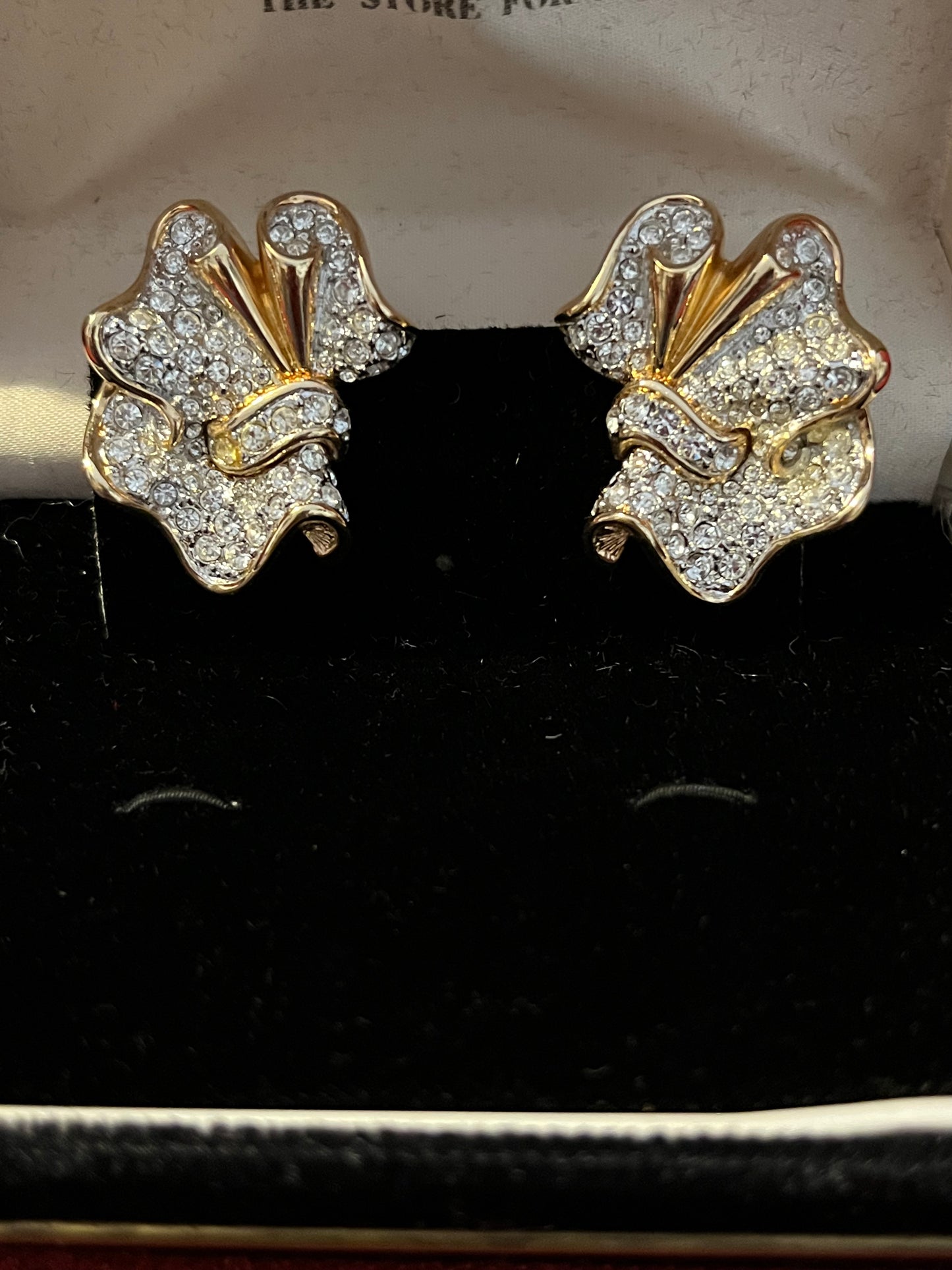 Vintage Swarovski Crystal Clip On Earrings