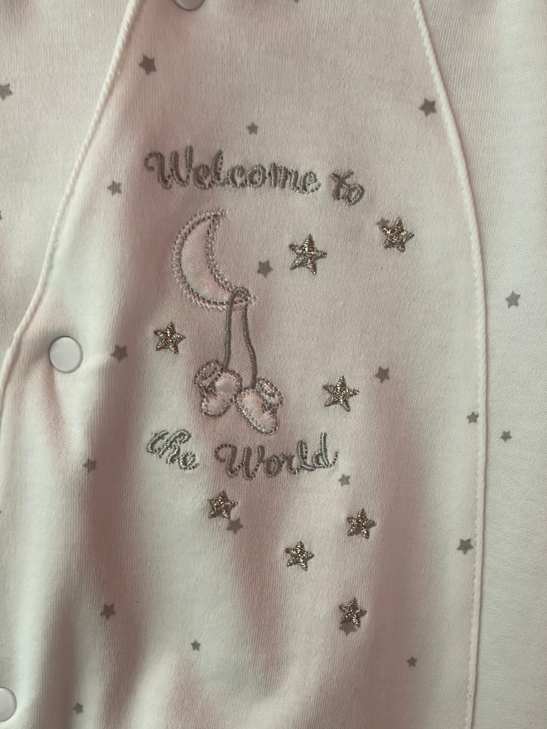 NIP -- LITTLE ME White Night Sky Footies with Beanie -- Size Newborn