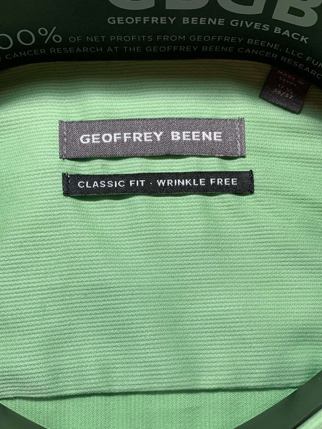 NWT - GEOFFREY BEENE green meadow Classic Fit Wrinkle Free Shirt - 17.5 36-37 XL