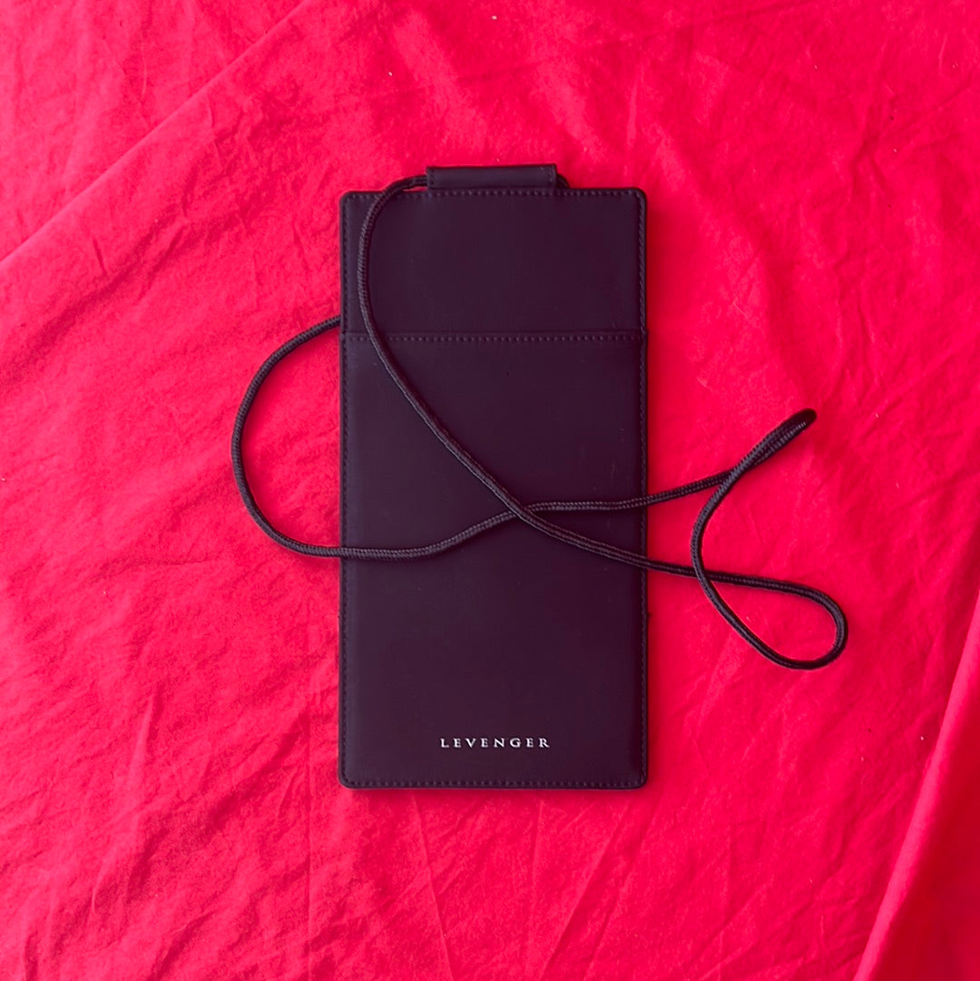 Levenger Black Passport/Boarding Pass Wallet