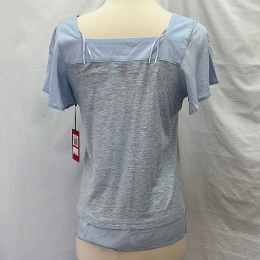 NWT -- Vince Camuto baby blue Square Neck Cap Sleeve Top -- XS