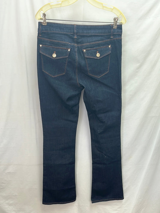 White House Black Market Dark Wash Skinny Flare Jeans -- 6R