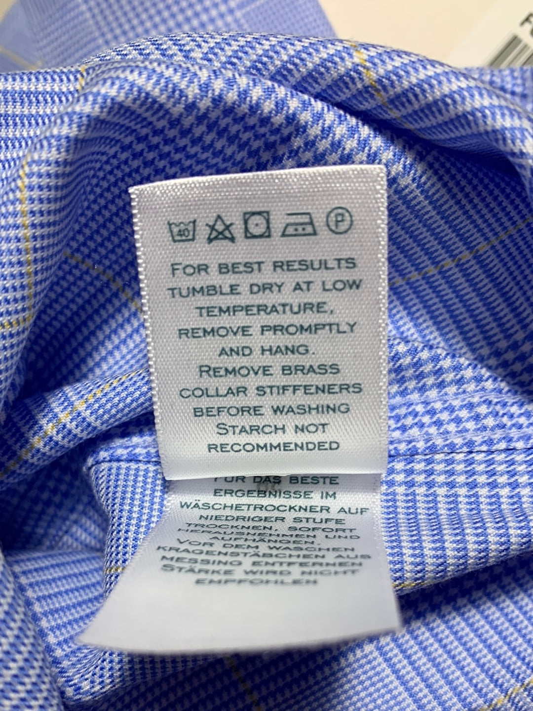 NEW - CHARLES TYRWHITT blue Prince of Whales Check Slim Fit Non-Iron Shirt - 16 35