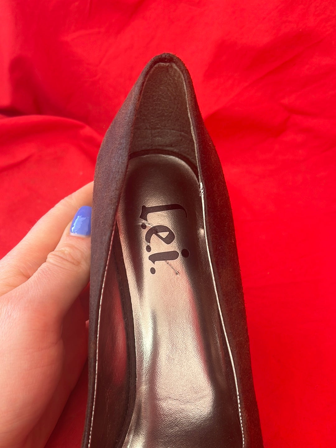 NWT -- L.E.I. Brown Leather Open-Toed Heels -- Size 9.5 US